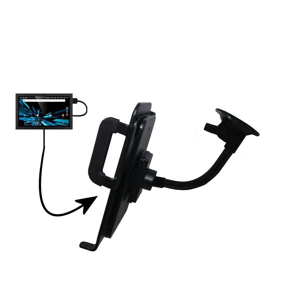 Unique Suction Cup Mount / Holder Stand designed for the Elonex 1040ET eTouch Blade Wi-Fi  Tablet