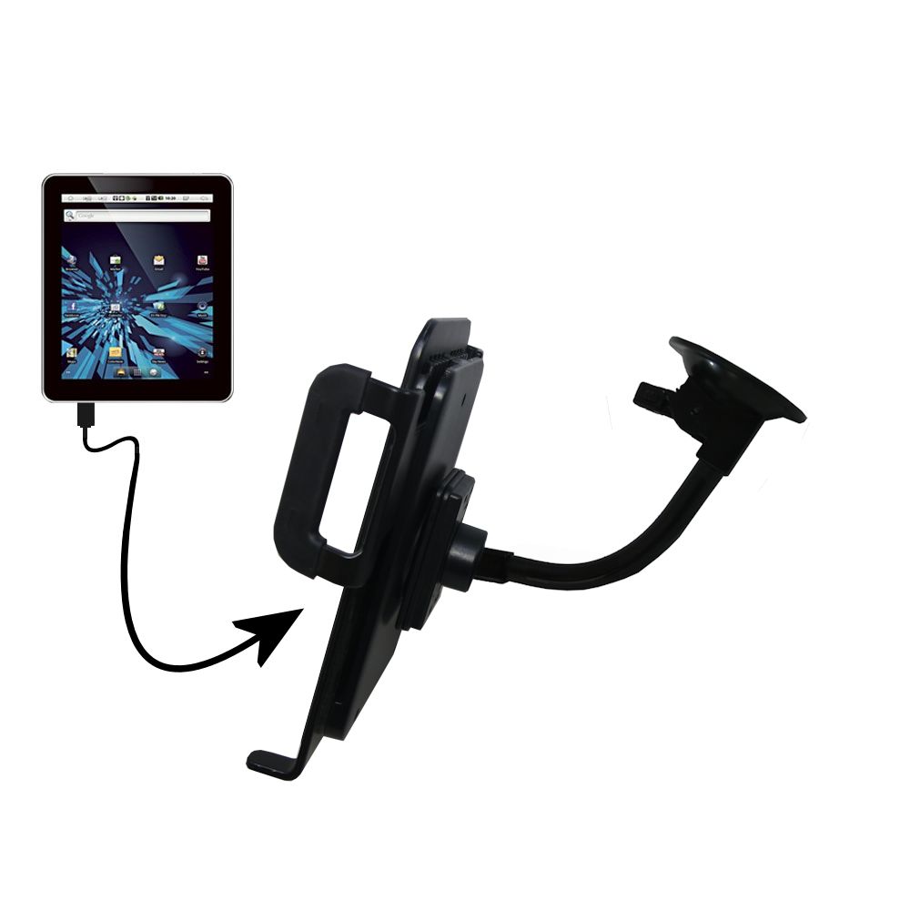 Unique Suction Cup Mount / Holder Stand designed for the Elonex 702ET eTouch Android Tablet  Tablet
