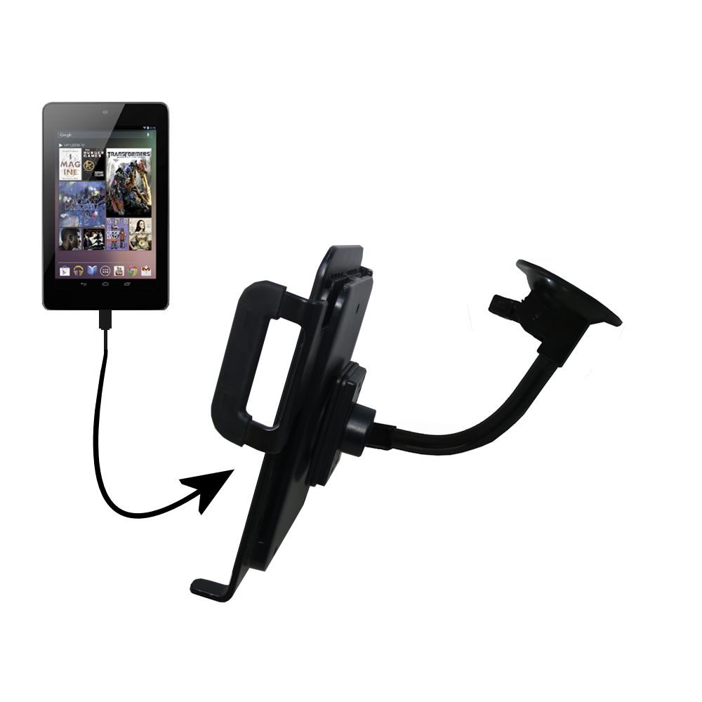 Unique Suction Cup Mount / Holder Stand designed for the Google Nexus 7 Tablet