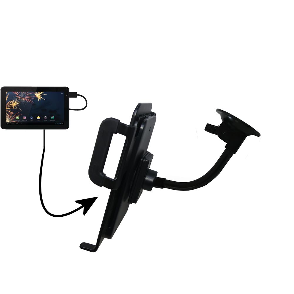 Unique Suction Cup Mount / Holder Stand designed for the Hipstreet FLARE 2 HS-9DTB7-8G Tablet