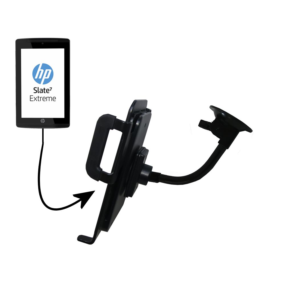 Unique Suction Cup Mount / Holder Stand designed for the HP Slate 7 Extreme Tablet