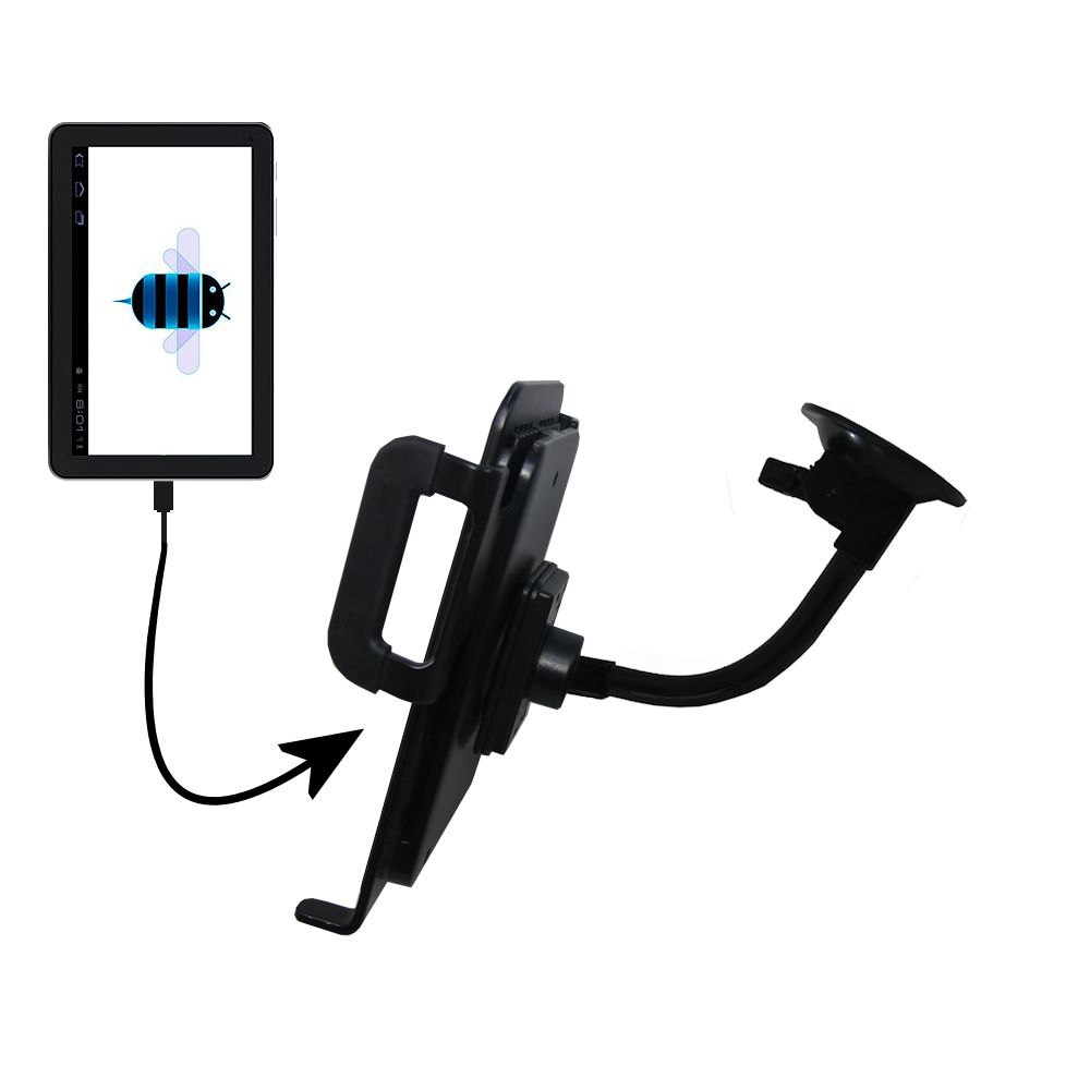 Unique Suction Cup Mount / Holder Stand designed for the Huawei MediaPad S7-104 Tablet