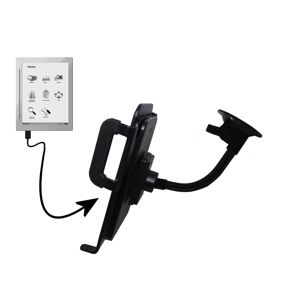 Unique Suction Cup Mount / Holder Stand designed for the iRex Digital Reader 800 Tablet
