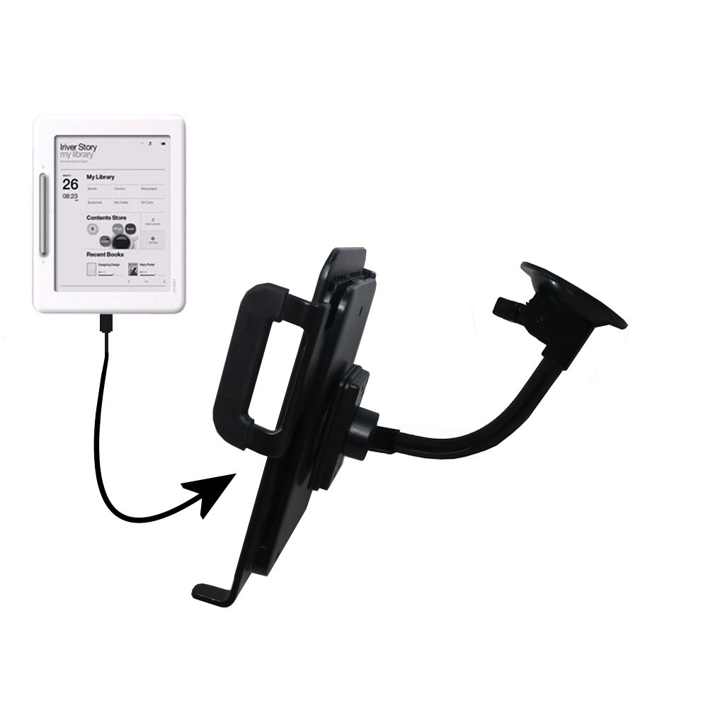 Unique Suction Cup Mount / Holder Stand designed for the iRiver Cover Story Tablet