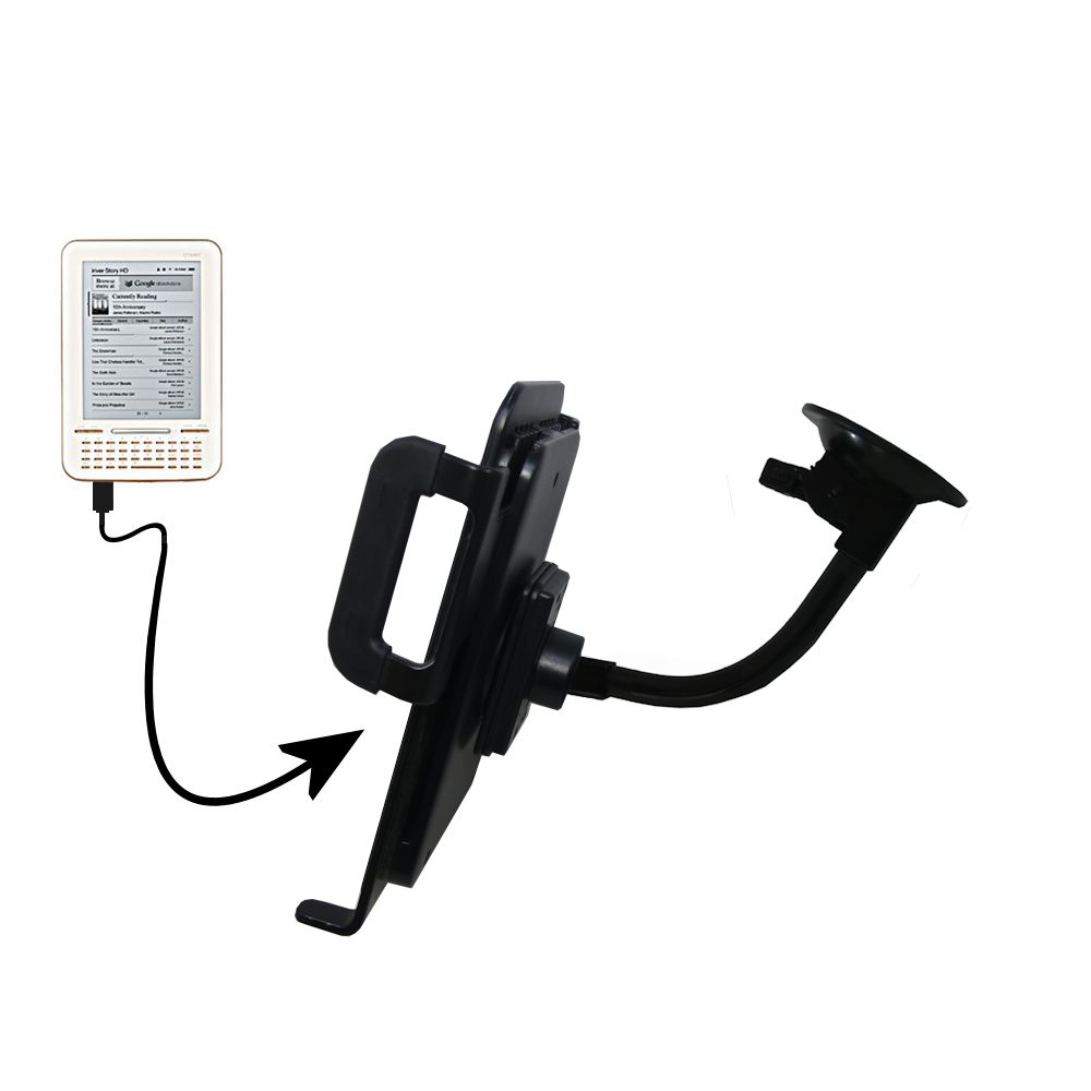Unique Suction Cup Mount / Holder Stand designed for the iRiver Story Tablet