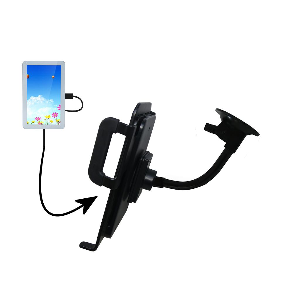 Unique Suction Cup Mount / Holder Stand designed for the iRulu AX101 AX123 AX124 Tablet Tablet