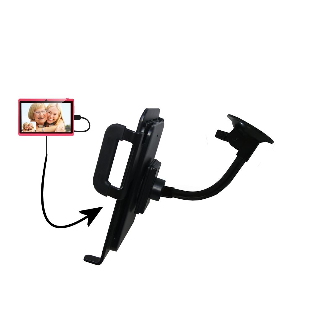 Unique Suction Cup Mount / Holder Stand designed for the iRulu LA-520 w Tablet PC Tablet