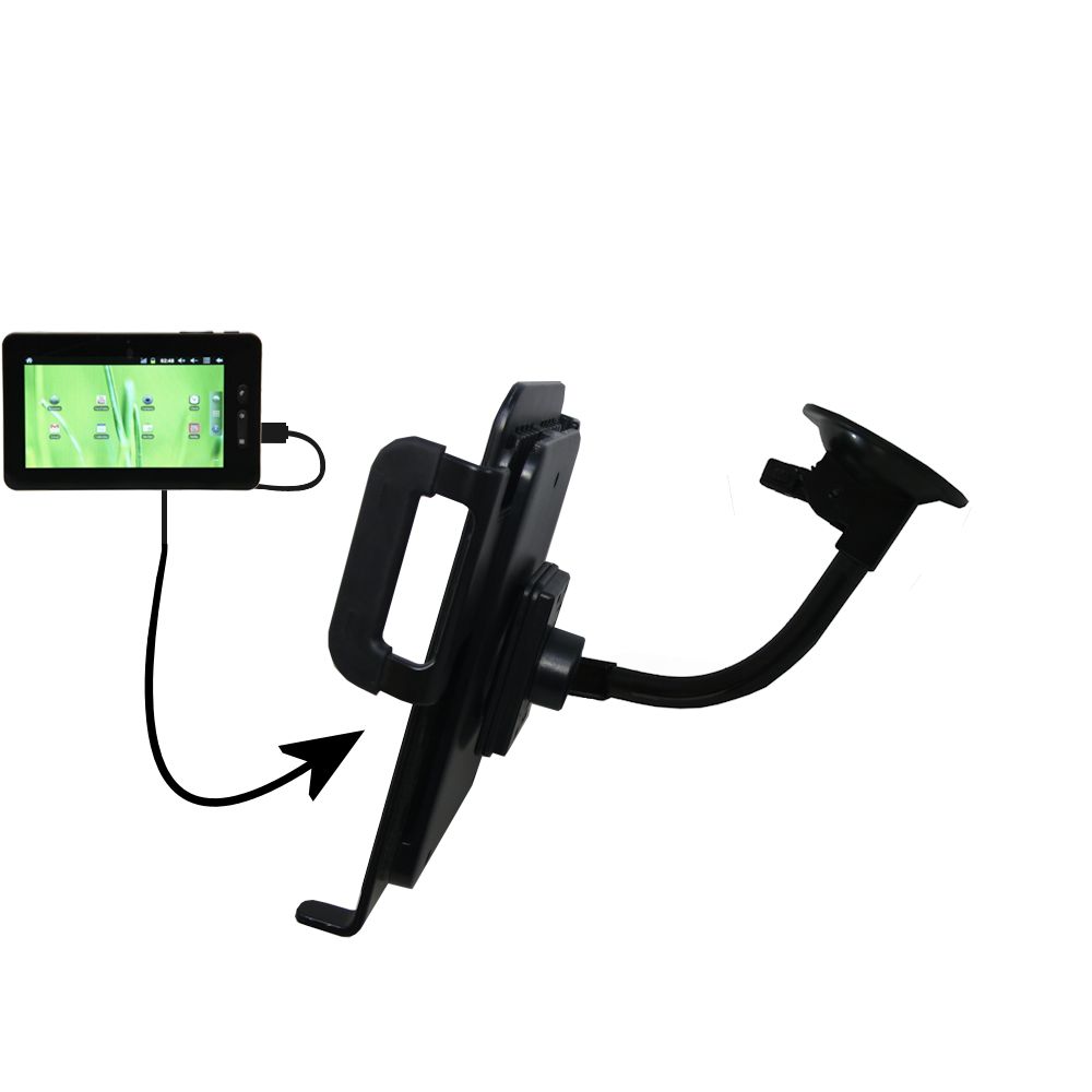 Unique Suction Cup Mount / Holder Stand designed for the iView 760TPC Tablet