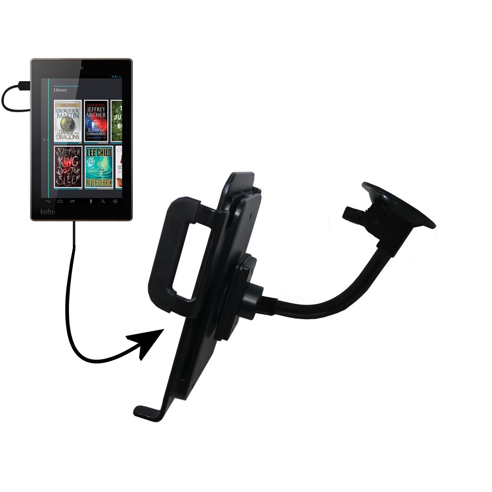 Unique Suction Cup Mount / Holder Stand designed for the Kobo Arc 10 HD Tablet