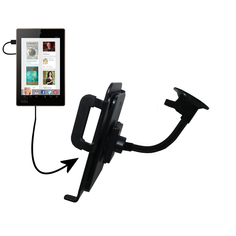 Unique Suction Cup Mount / Holder Stand designed for the Kobo Arc 7 / Arc 7 HD Tablet