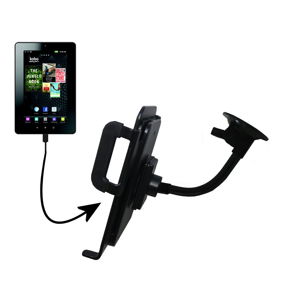 Unique Suction Cup Mount / Holder Stand designed for the Kobo Vox Tablet