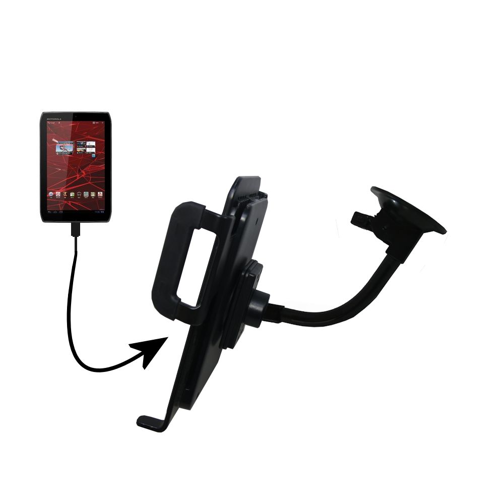 Unique Suction Cup Mount / Holder Stand designed for the Motorola DROID XYBOARD Tablet