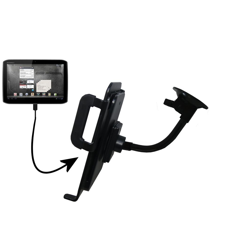 Unique Suction Cup Mount / Holder Stand designed for the Motorola MZ609 Tablet