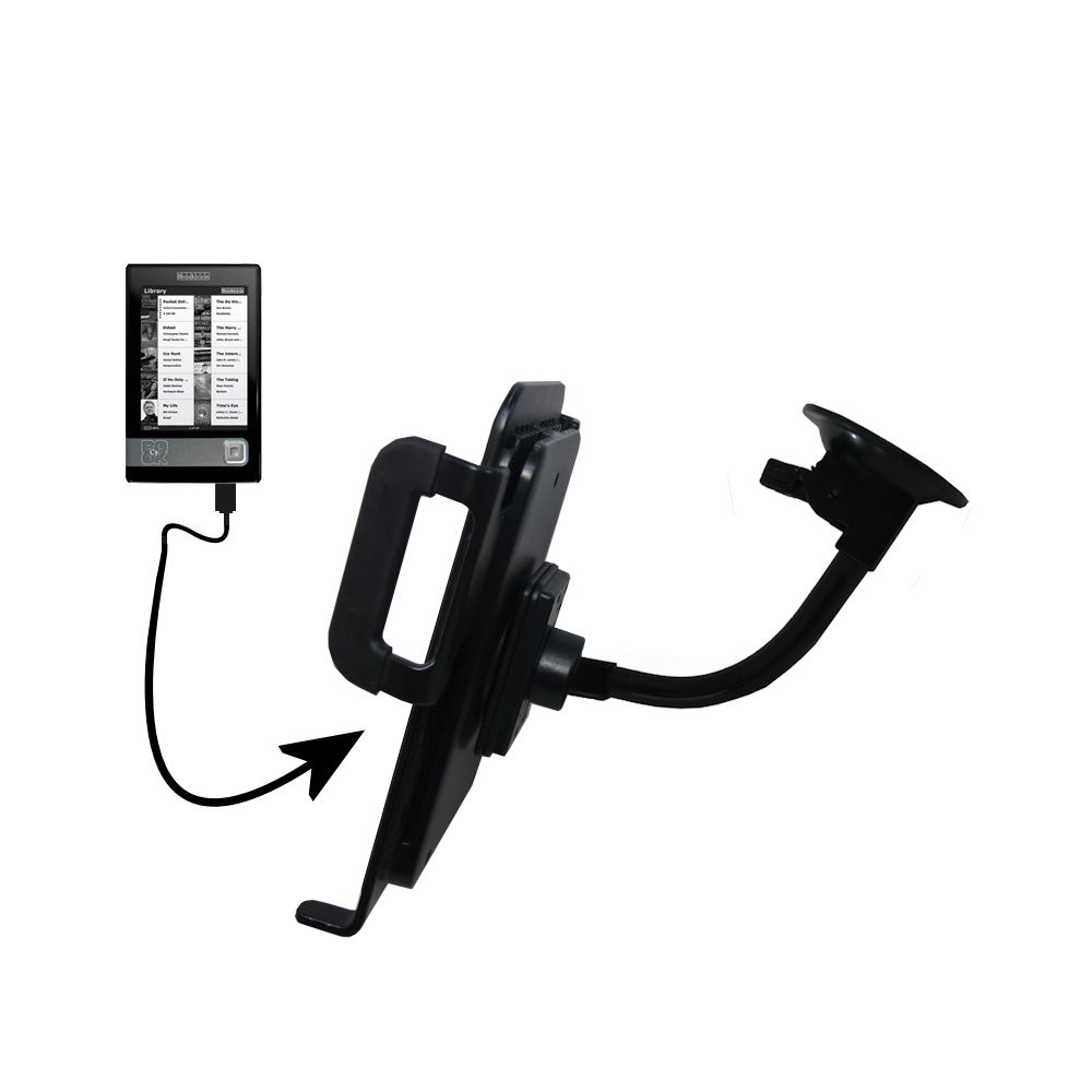 Unique Suction Cup Mount / Holder Stand designed for the Netronix Bookeen Cybook Gen 3 Tablet