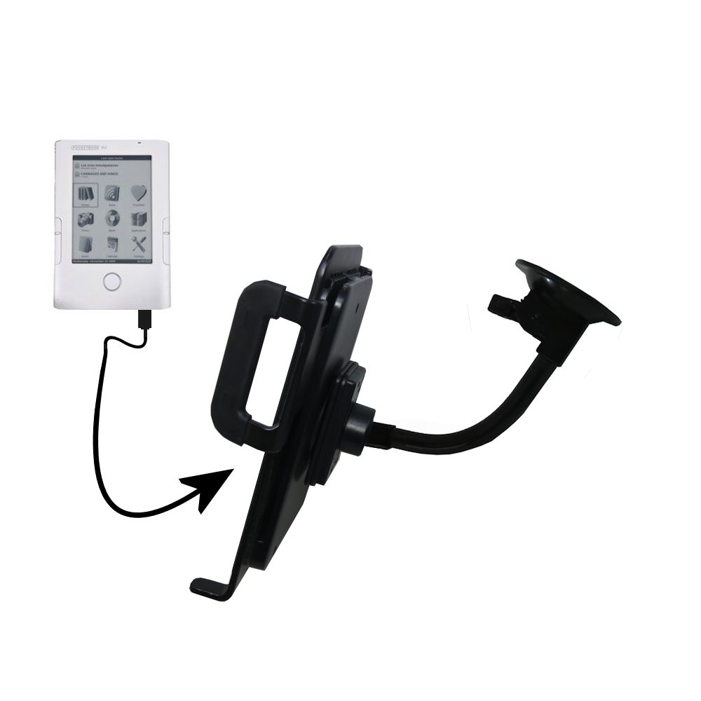 Unique Suction Cup Mount / Holder Stand designed for the Netronix Pocketbook 302 Tablet