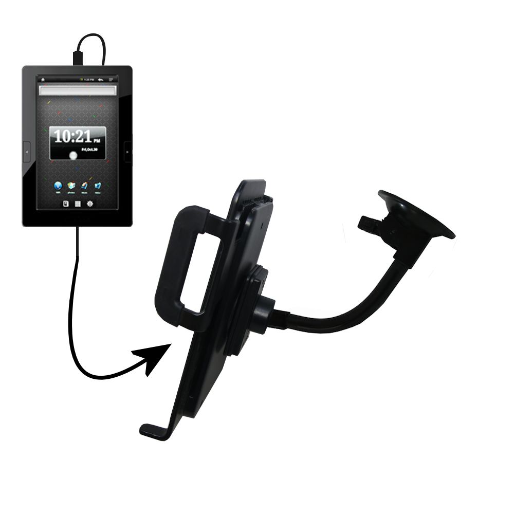 Unique Suction Cup Mount / Holder Stand designed for the Nextbook Next6 Tablet