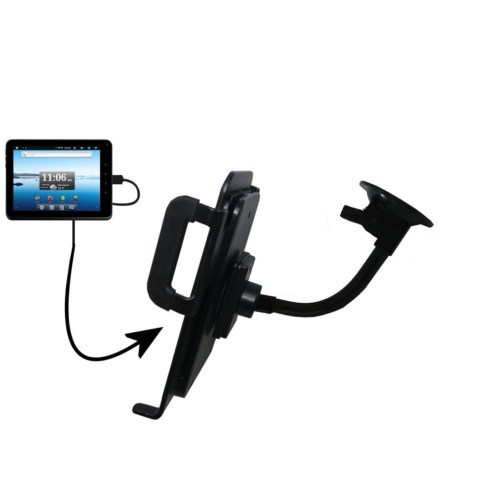 Unique Suction Cup Mount / Holder Stand designed for the Nextbook Premium8 Tablet Tablet