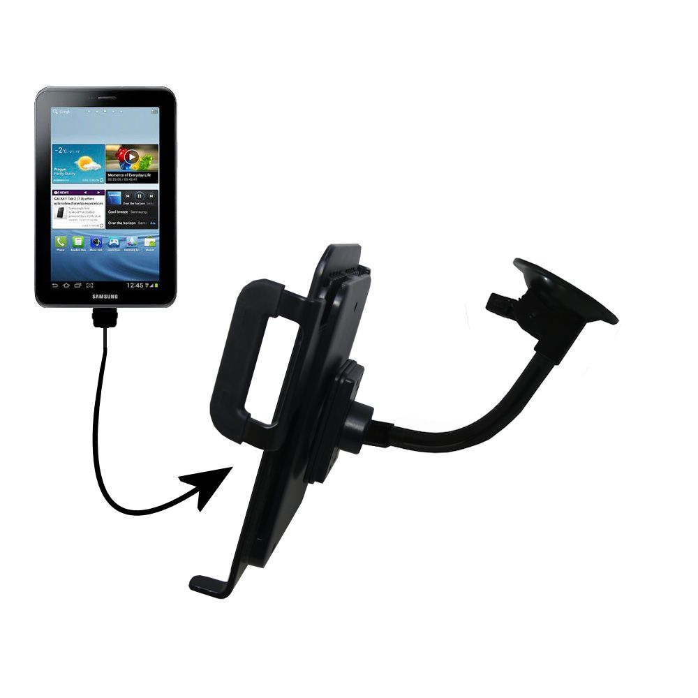 Unique Suction Cup Mount / Holder Stand designed for the Samsung Galaxy Tab2 Tablet