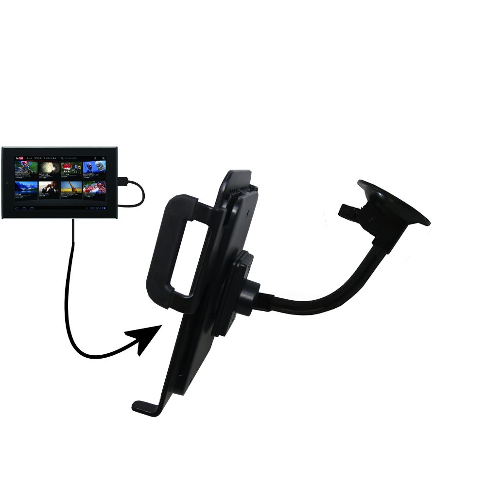 Unique Suction Cup Mount / Holder Stand designed for the Sharp Galapagos A01SH Tablet