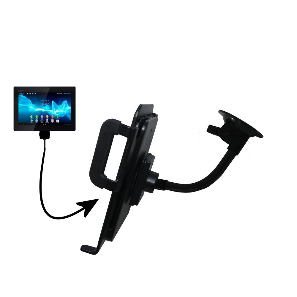 Unique Suction Cup Mount / Holder Stand designed for the Sony Xperia Tablet S  SGPT121US/S Tablet