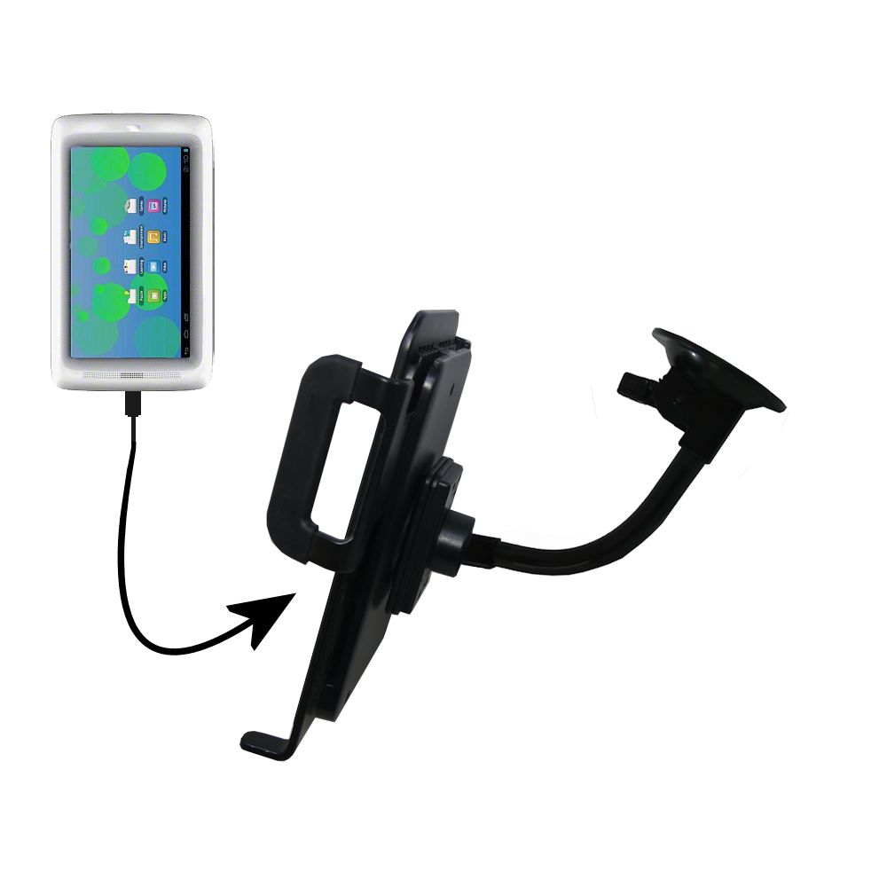 Unique Suction Cup Mount / Holder Stand designed for the Tabeo Tabeo 7 Tablet
