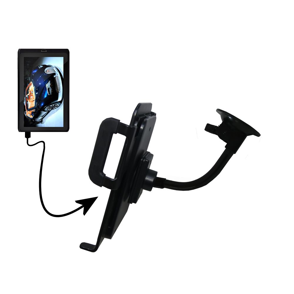 Unique Suction Cup Mount / Holder Stand designed for the Tablet Express Dragon Touch 10.1 inch R10 Tablet