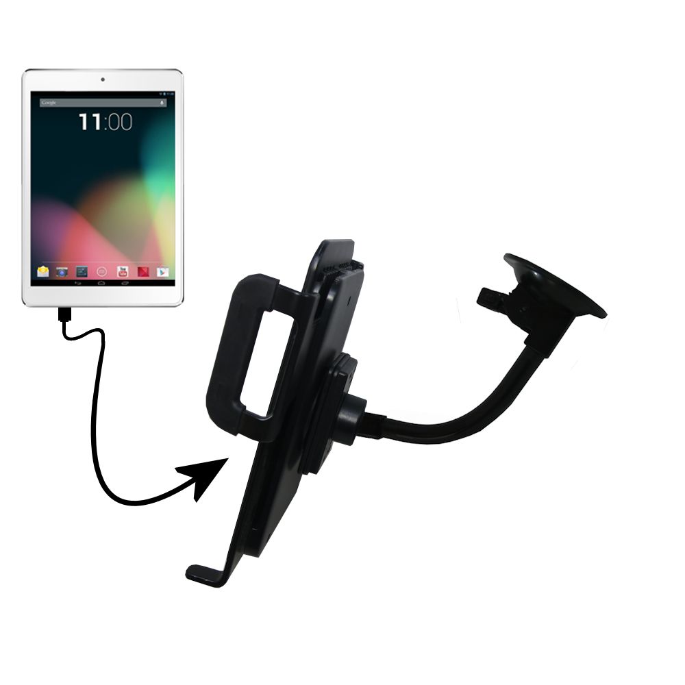 Unique Suction Cup Mount / Holder Stand designed for the Tablet Express Dragon Touch elite mini 7.85 inch R8 Tablet