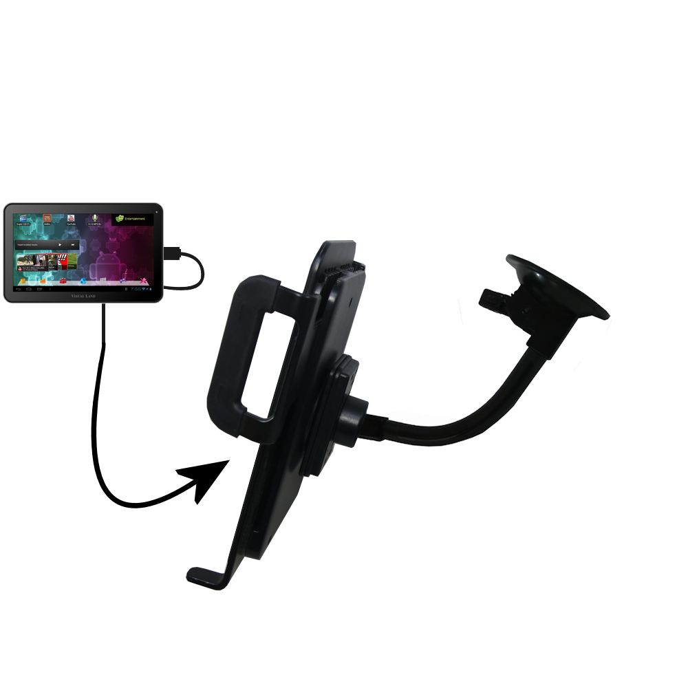 Unique Suction Cup Mount / Holder Stand designed for the Visual Land Prestige Pro 10D Tablet