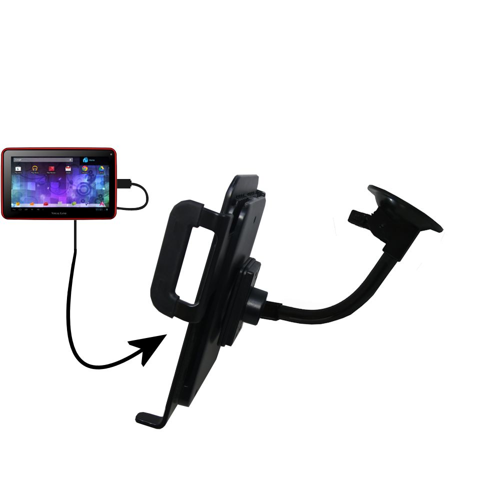 Unique Suction Cup Mount / Holder Stand designed for the Visual Land Prestige Pro 7D Tablet