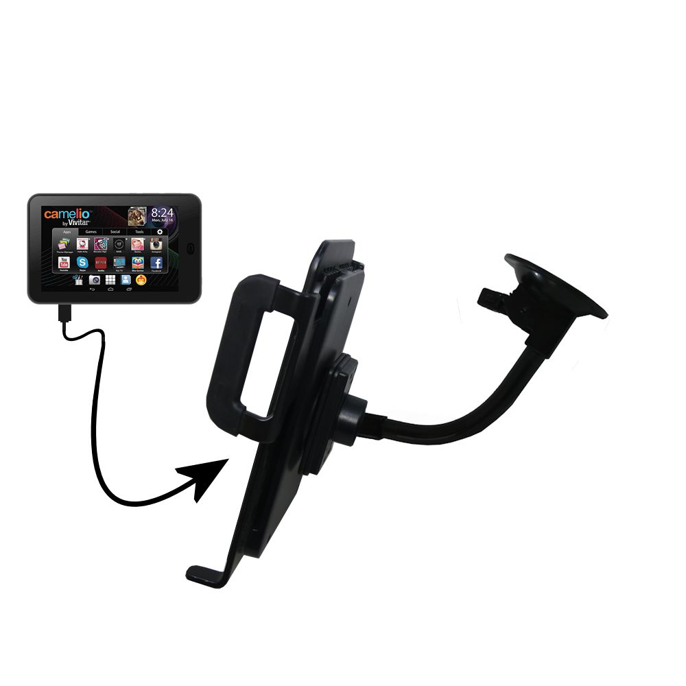 Unique Suction Cup Mount / Holder Stand designed for the Vivitar Camelio Tablet