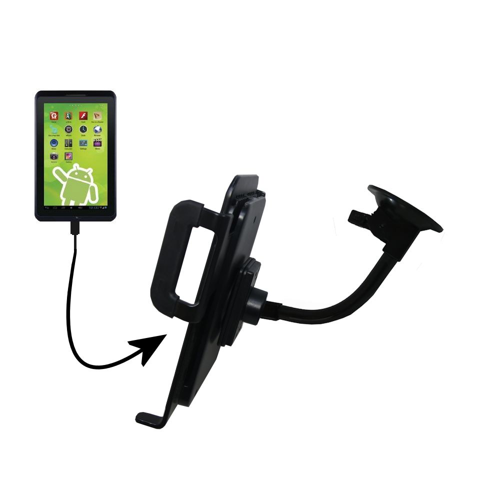 Unique Suction Cup Mount / Holder Stand designed for the Zeki 10 Tablet TB1082B Tablet