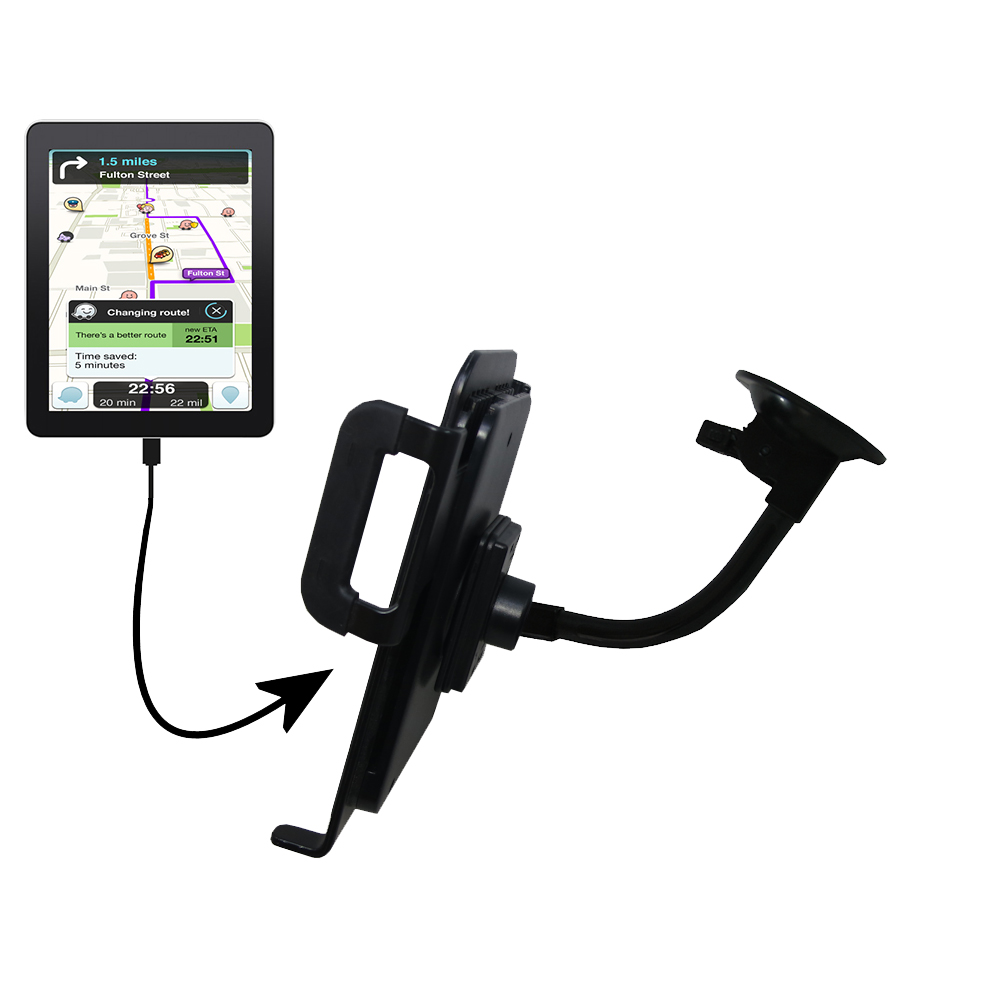 Unique Suction Cup Mount / Holder Stand designed for the Zeki 8 Inch Tablet - TBQG855B / TBQG884B Tablet