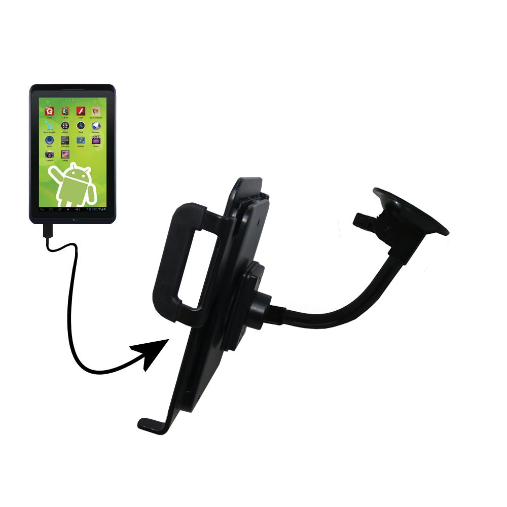 Unique Suction Cup Mount / Holder Stand designed for the Zeki 8 Tablet TB892B Tablet