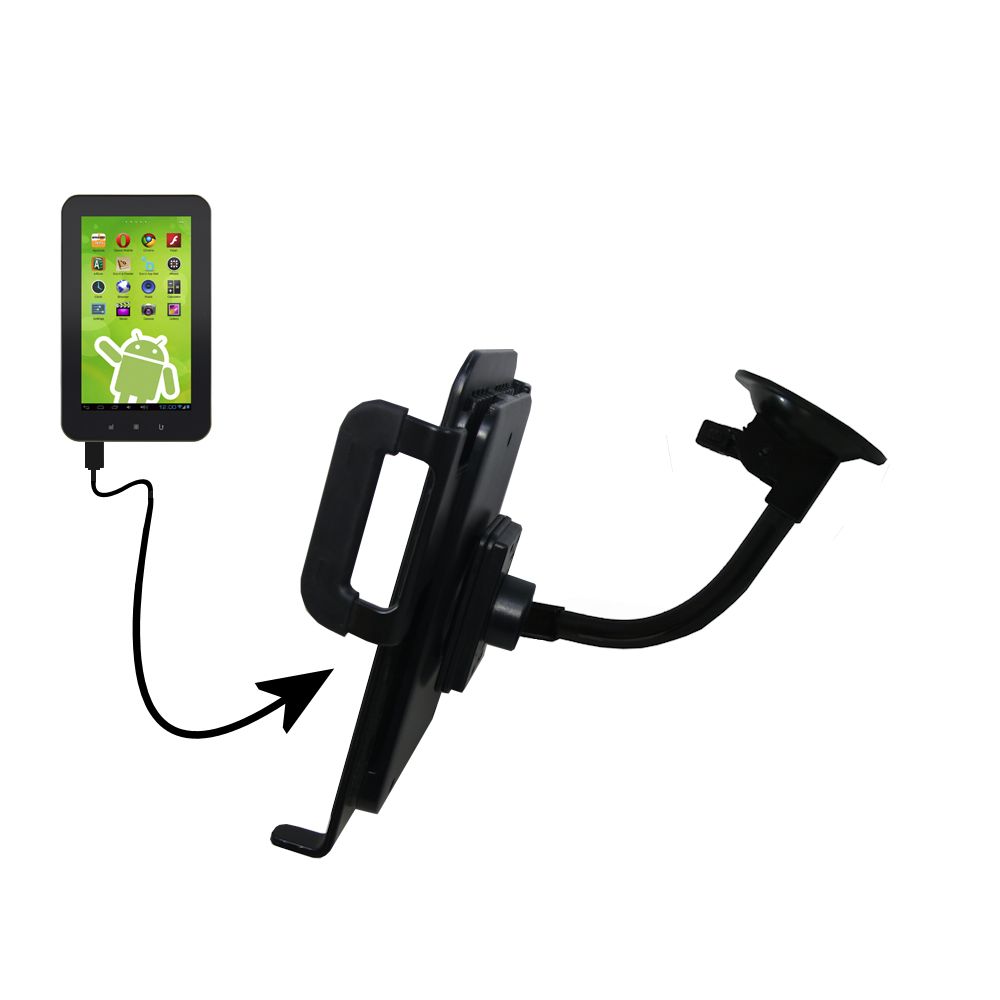 Unique Suction Cup Mount / Holder Stand designed for the Zeki Android Tablet TBD753B  TBD763B TBD773B Tablet