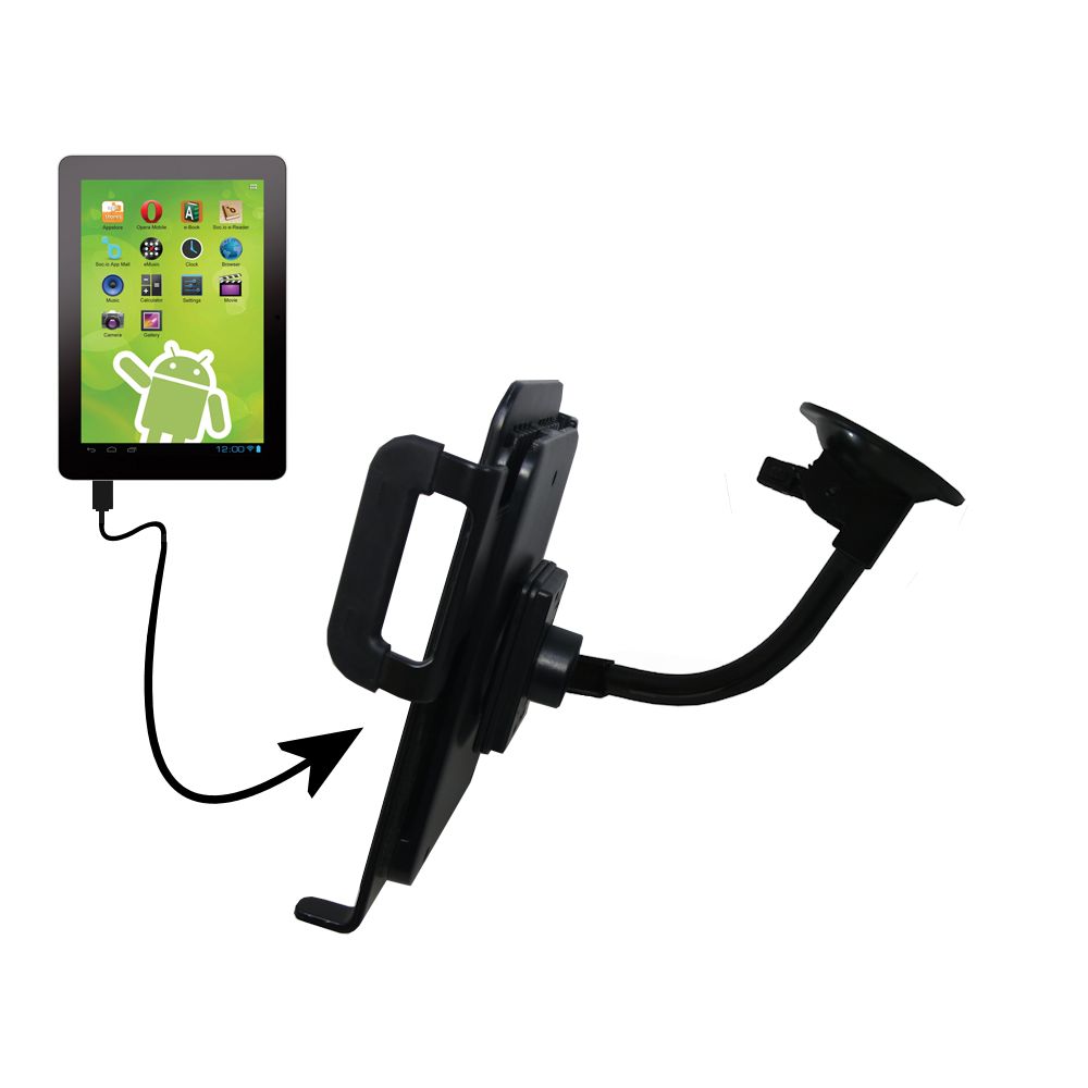 Unique Suction Cup Mount / Holder Stand designed for the Zeki Android Tablet TBDB863B Tablet