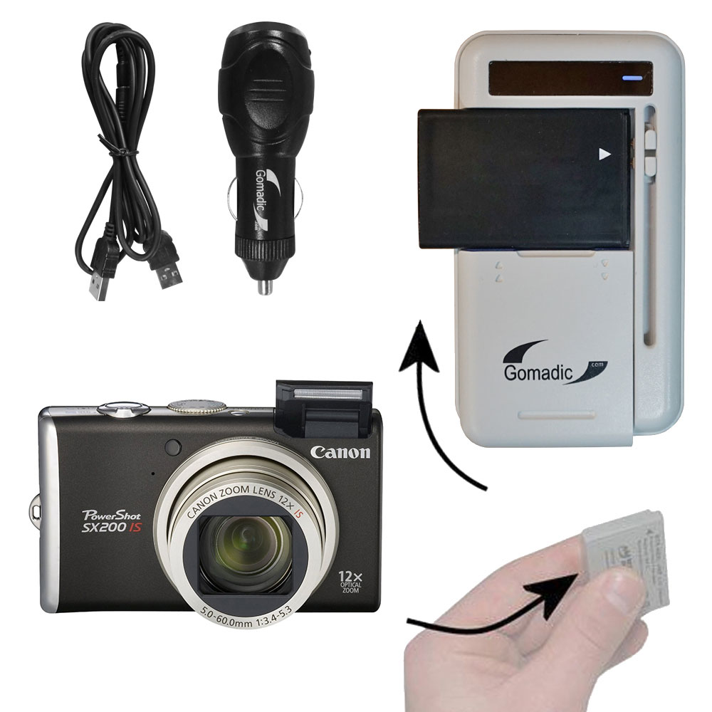 Gomadic Portable External Battery Charging Kit suitable for the Canon