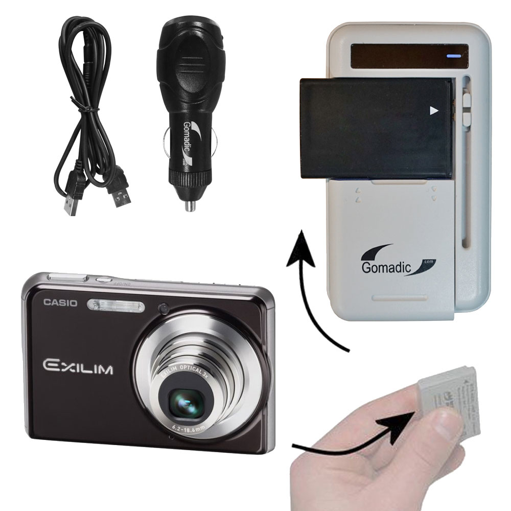 Gomadic Portable External Battery Charging Kit suitable for the Casio