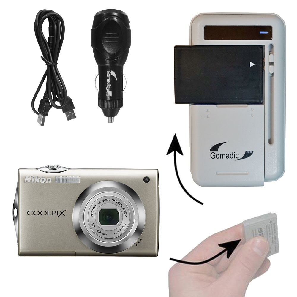 Gomadic Double Wall AC Home Charger suitable for the Nikon Coolpix