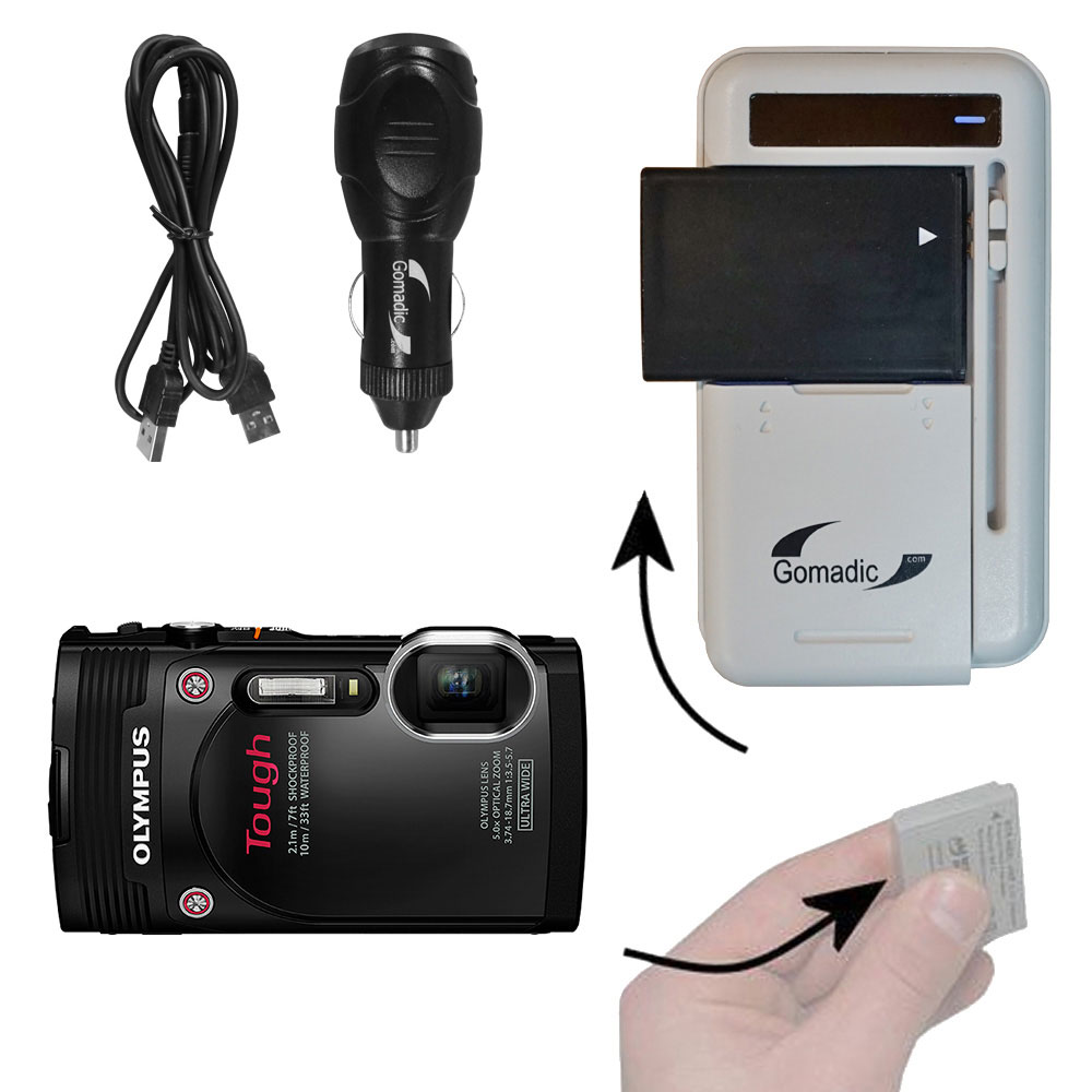 Gomadic Car And Wall Charger Essential Kit Suitable For The Olympus Tough Tg 850 Includes Both Ac Wall And Dc Car Charging Options With Tipexchange