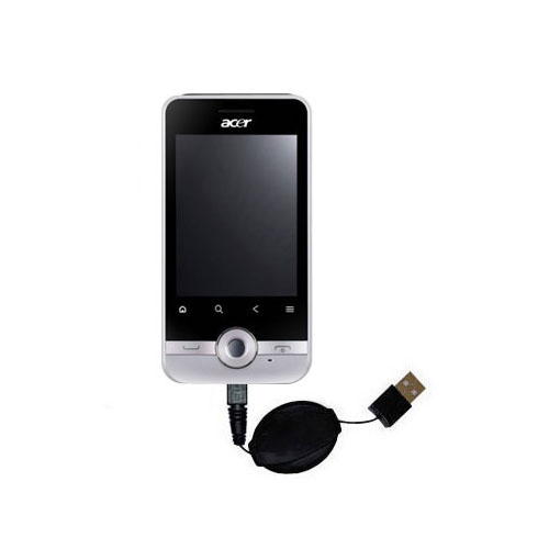 Retractable USB Power Port Ready charger cable designed for the Acer beTouch E120 and uses TipExchange
