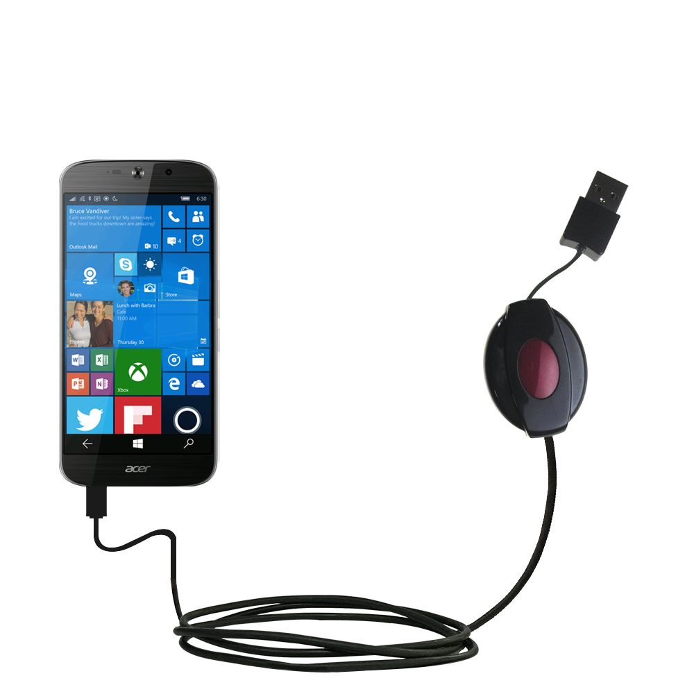 Retractable USB Power Port Ready charger cable designed for the Acer Liquid Jade Primo and uses TipExchange