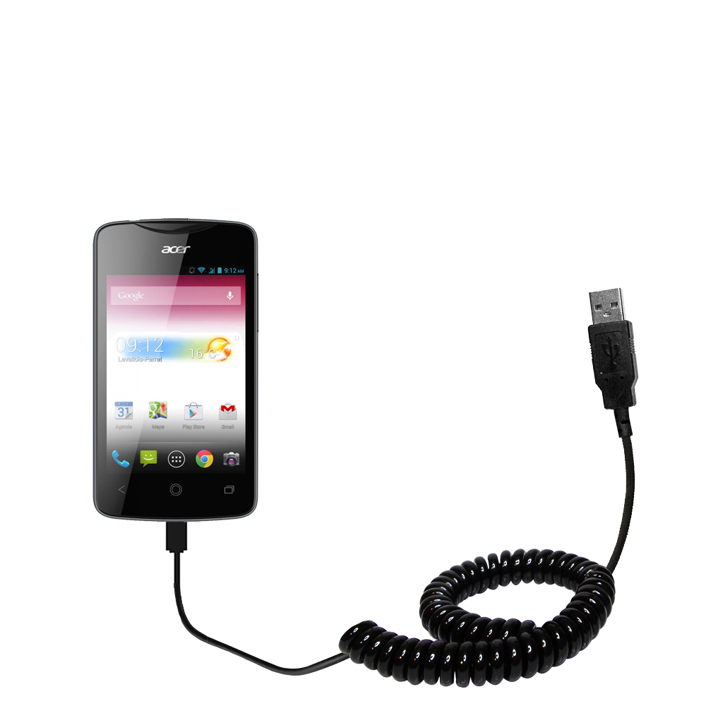 Coiled USB Cable compatible with the Acer Liquid Z3