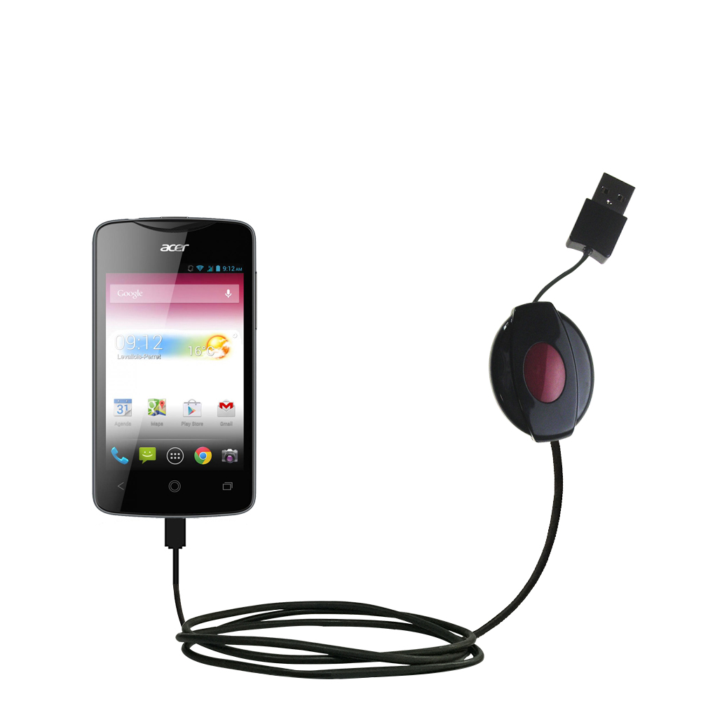 Retractable USB Power Port Ready charger cable designed for the Acer Liquid Z3 and uses TipExchange