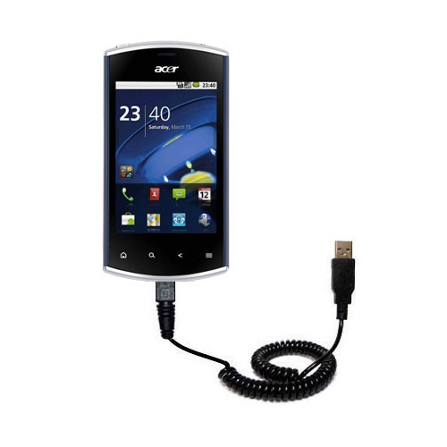 Coiled USB Cable compatible with the Acer Liquid mini