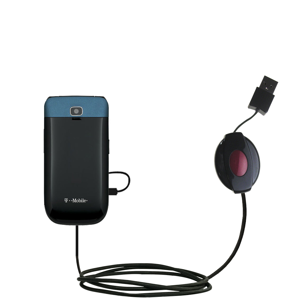 Retractable USB Power Port Ready charger cable designed for the Alcatel One Touch 768T and uses TipExchange