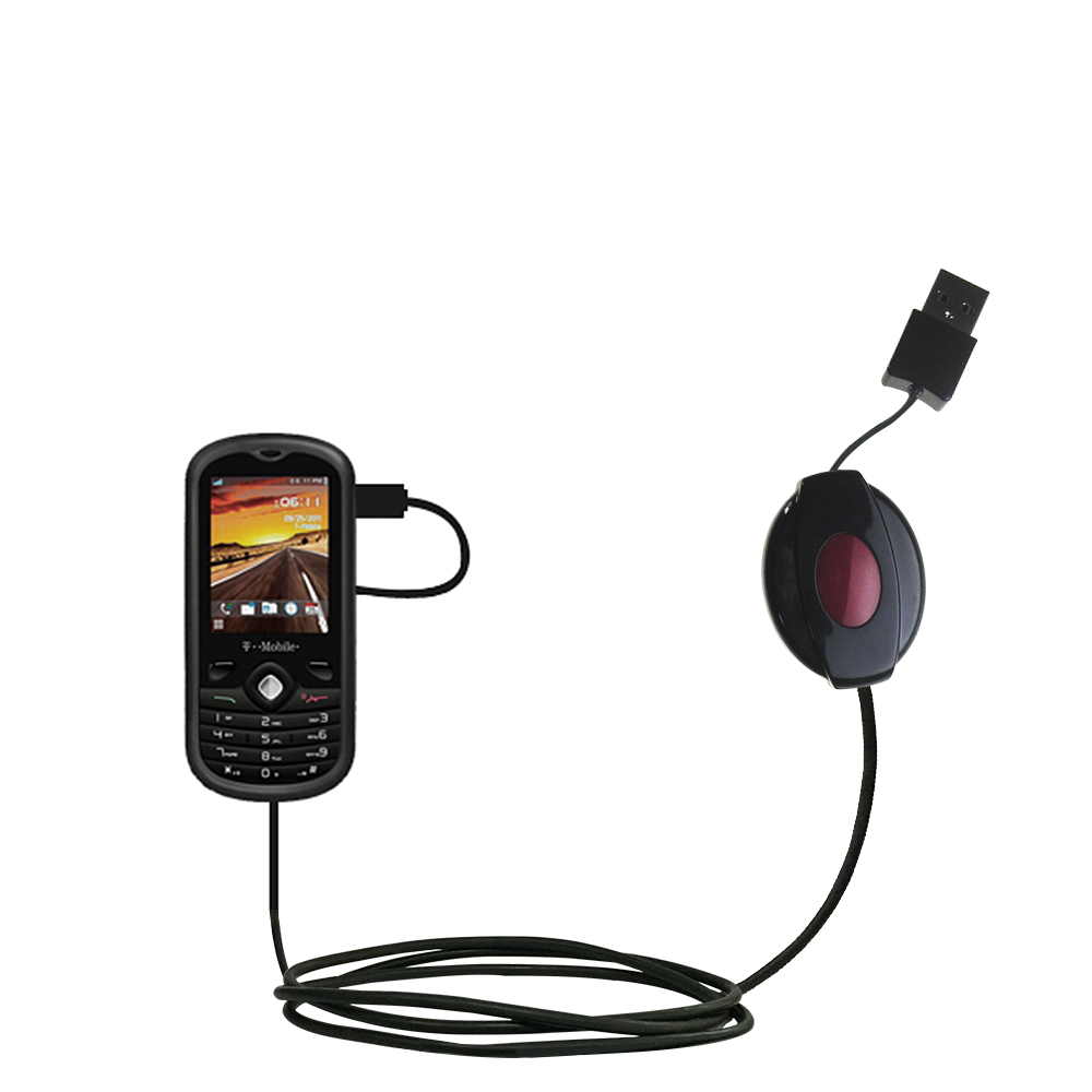 Retractable USB Power Port Ready charger cable designed for the Alcatel Sparq II and uses TipExchange