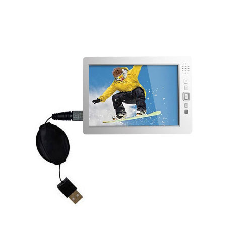 Retractable USB Power Port Ready charger cable designed for the Aluratek  APMP101F Video Player and uses TipExchange