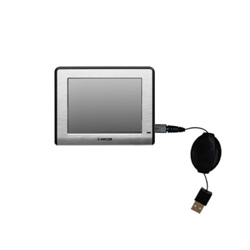 Retractable USB Power Port Ready charger cable designed for the Amcor Navigation GPS 3750 and uses TipExchange