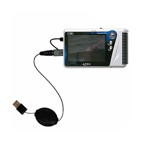 Retractable USB Power Port Ready charger cable designed for the APEX Digital E2go and uses TipExchange