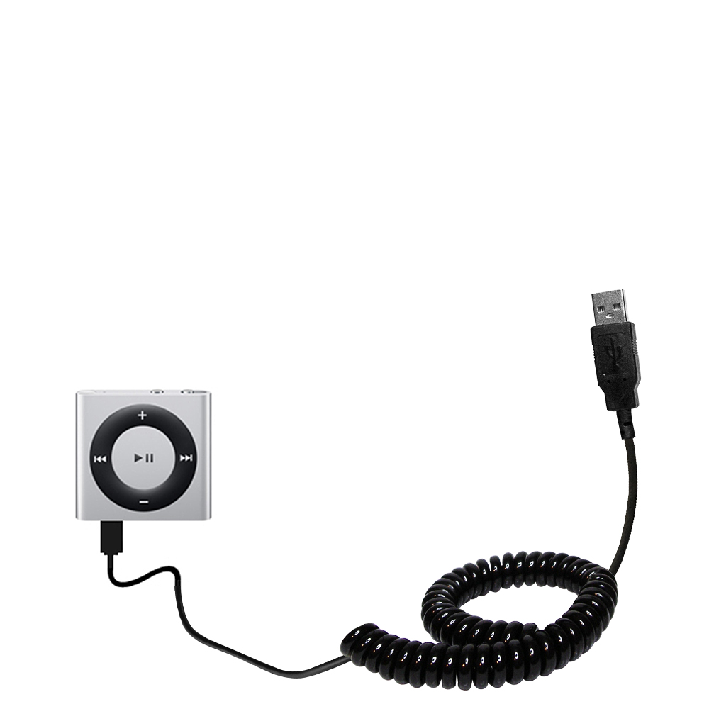 Coiled USB Cable compatible with the Apple Shuffle